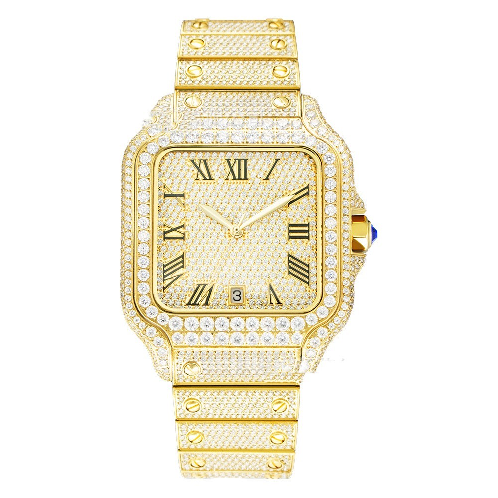 Clarity Moissanite Watch Men's Stainless Steel